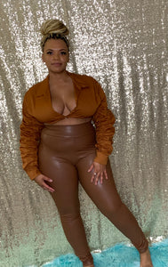 Caramel Ruched Crop Top