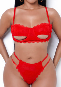 Fire Red Lingerie Set